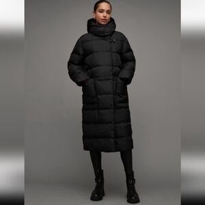 All Saints Allana Women’s Black Long Puffer Coat NWOT
